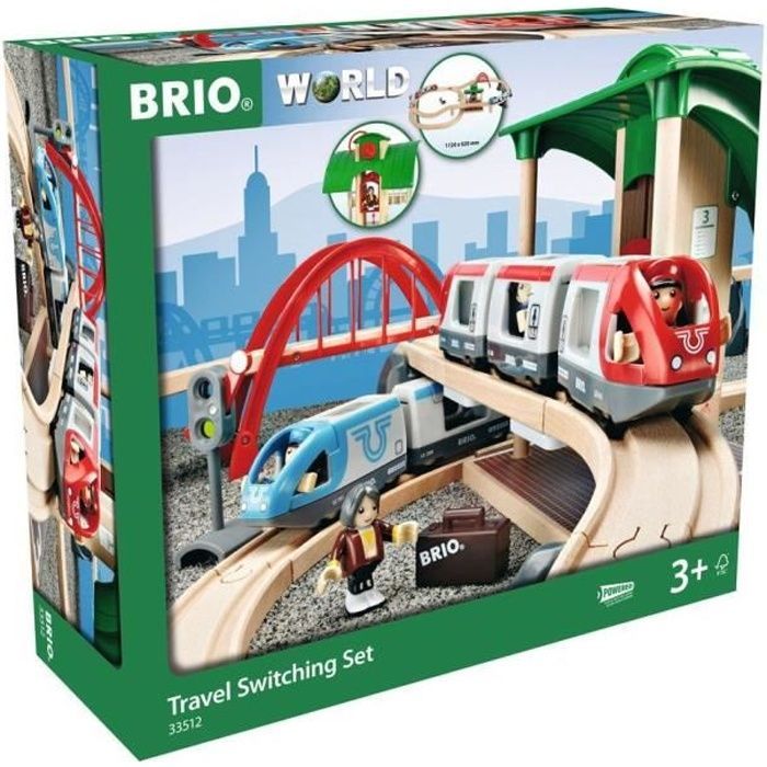 Set de andén de tren Brio World - Set completo de 42 piezas - Tren de madera - Ravensburger - Para mayores de 3 años - 33512