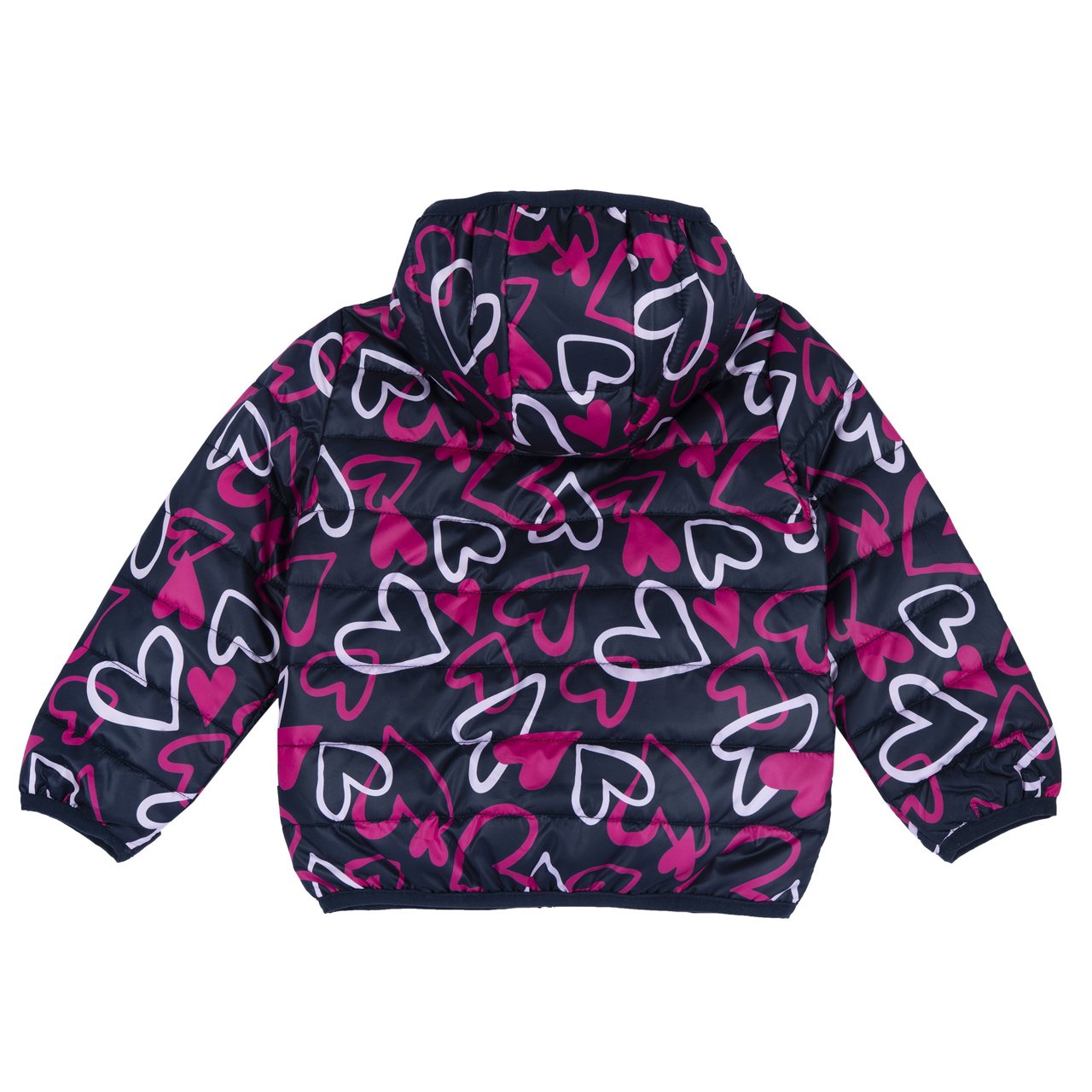 Trykt vattert kåpe med hette