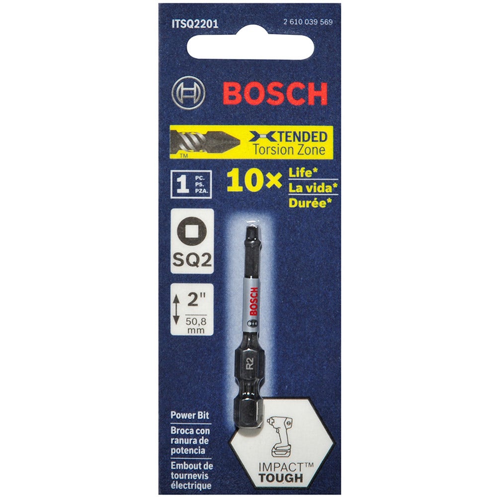 BOSCH R2 x 50 mm Robertson-/Vierkant-Schlagschrauberbits – IMPACT TOUGH