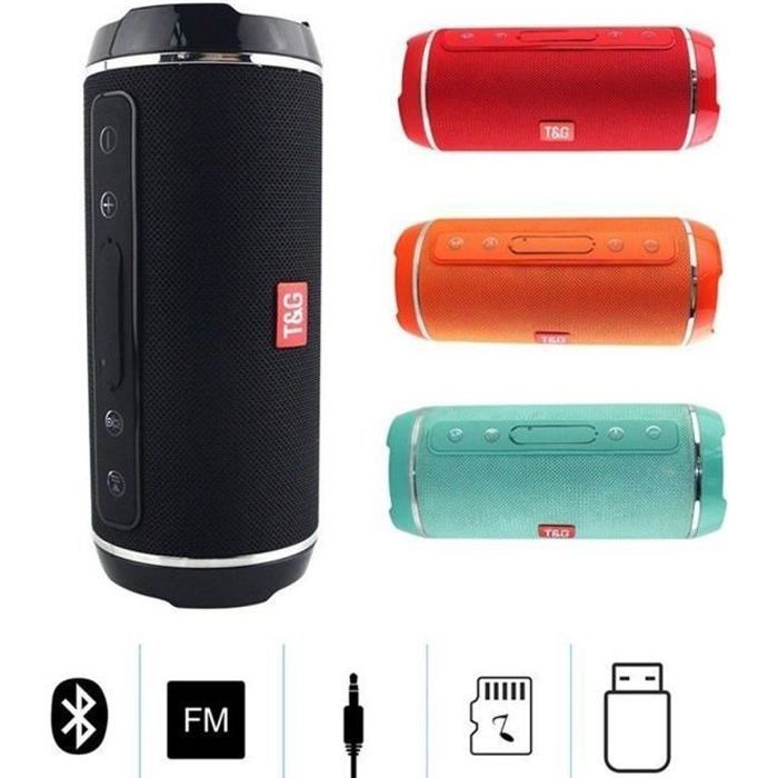 BORLAI TG-116 Kannettava Bluetooth-kaiutin, Vedenpitävä, Punainen - USB/TF/DC 5V - Monitoimiset kaiuttimet