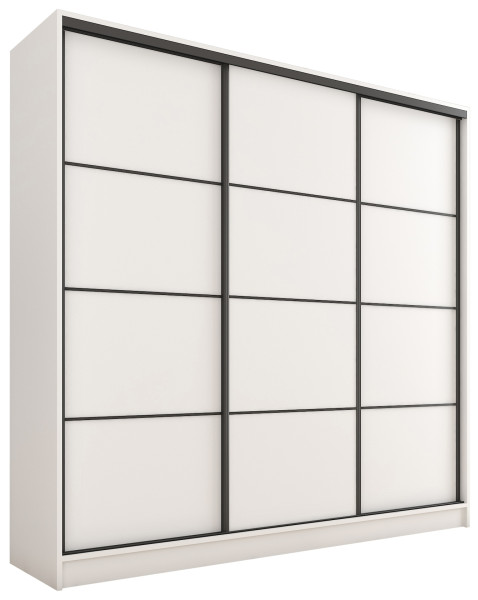 Szafa przesuwna z szufladami 180 cm biała LOFT