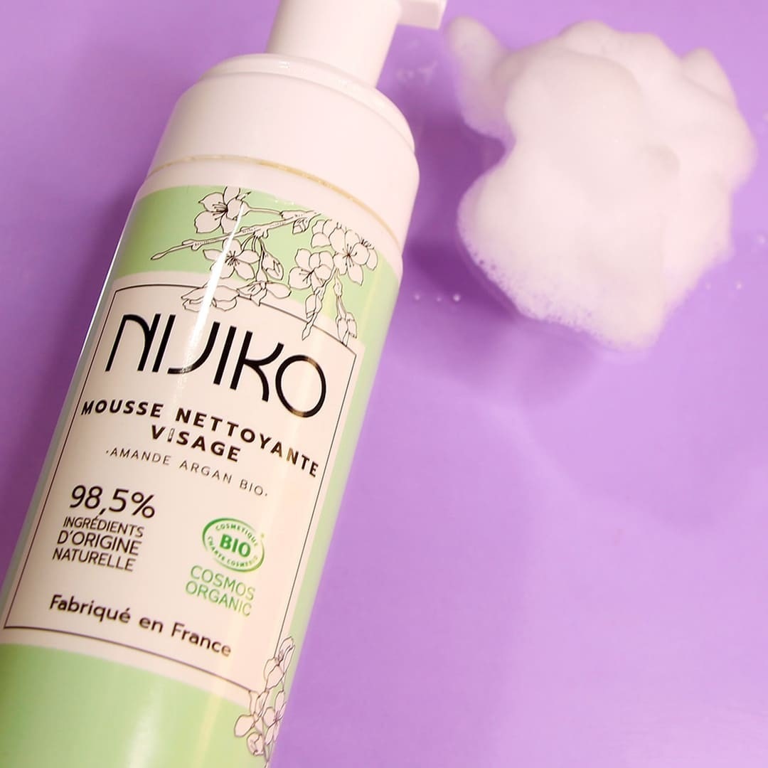NIJIKO Mousse Nettoyante Visage Bio pour Peau Sèche