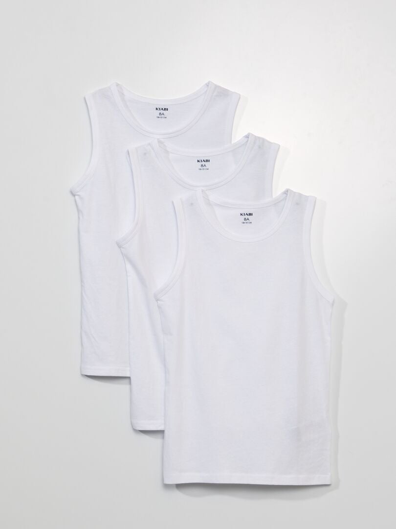Conjunto de 3 blusas de algodão - Brancas