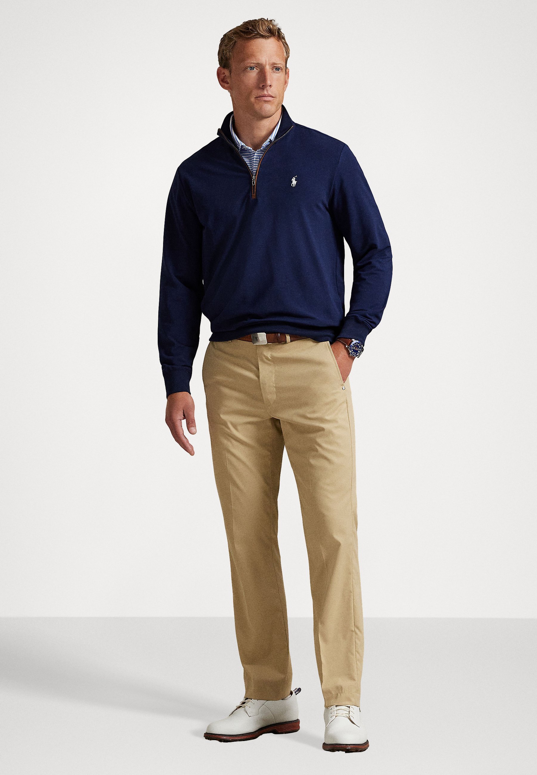 CLASSIC STRETCH FRENCH TERRY PULLOVER - Top s dlouhým rukávem - black/white/grey