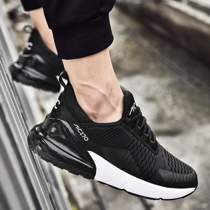 INSFITY Sneakers traspiranti alla moda per uomo e donna - Bianche - Con lacci - Suola media - Comode