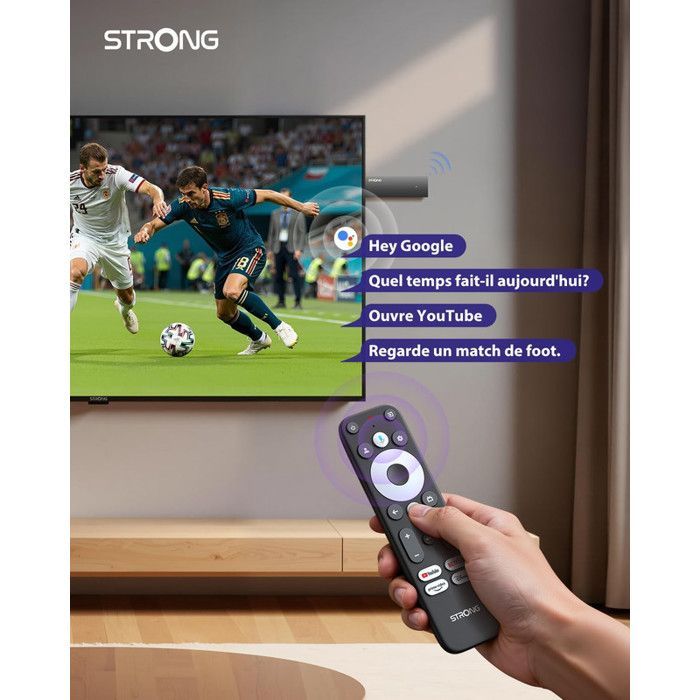 STRONG - SRT 41 - Streaming Box Google TV 4K - Chromecast - Wifi 5 - Bluetooth - Assistant Vocal Google - Dolby Atmos/Vision - HDR