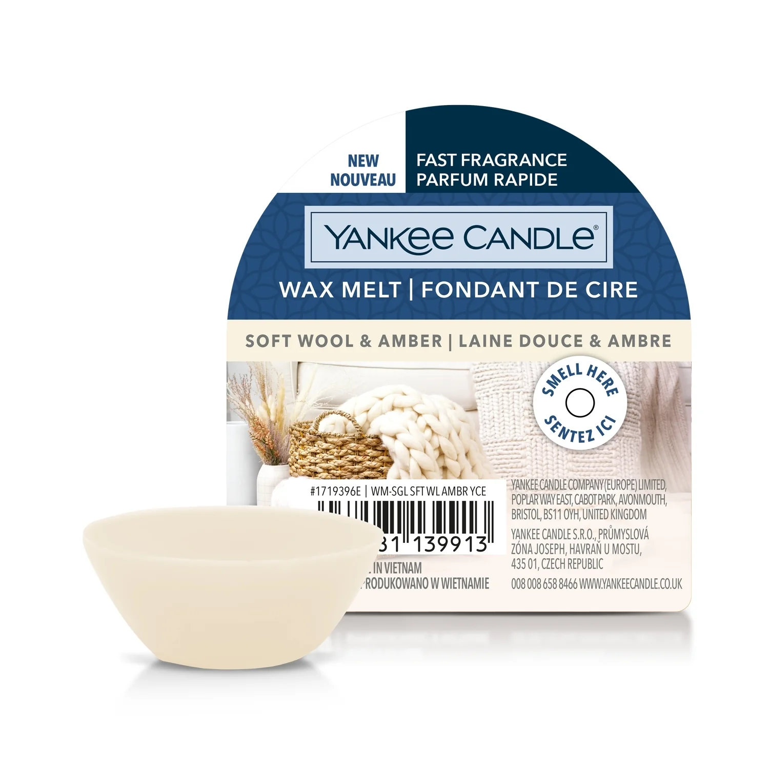 Wax Melts Soft Wool & Amber - Candela Profumata