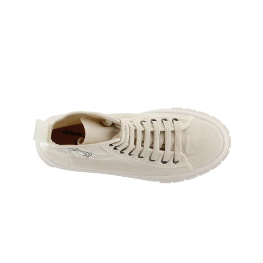 Zapatillas Abotinadas De Lona Tintada Drec Victoria Abril Con Parche De Goma Y Suela Gruesa