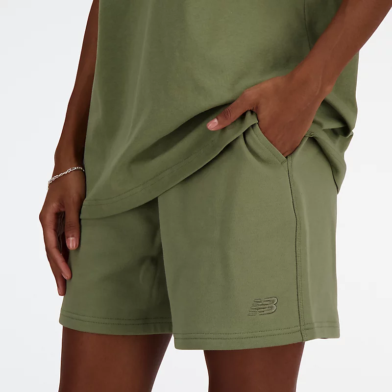 Athletics Damen-Shorts aus French Terry – Dunkeloliv