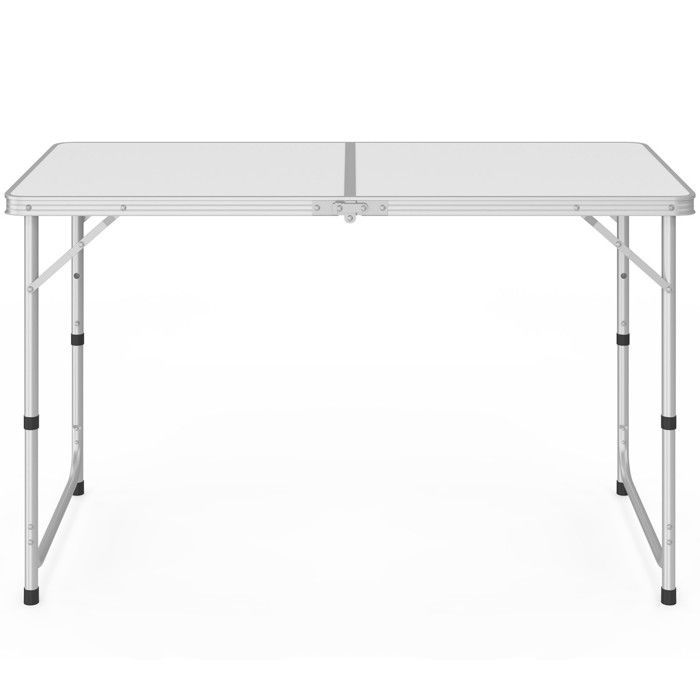 Mesa de camping plegable IDMARKET, altura regulable, 120 cm