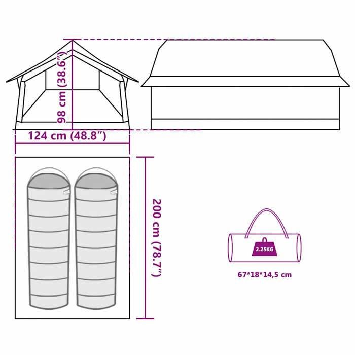 Tenda da campeggio mimetica impermeabile vidaXL per 2 persone, Tenda, Riparo da campeggio, Riparo da giardino, Tenda da giardino, Riparo 4009623