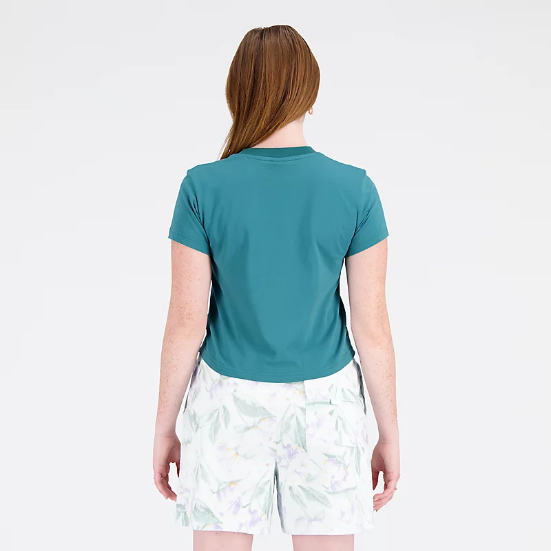 T-shirt à manches courtes Bloomy Essentials pour femme, couleur sarcelle vintage