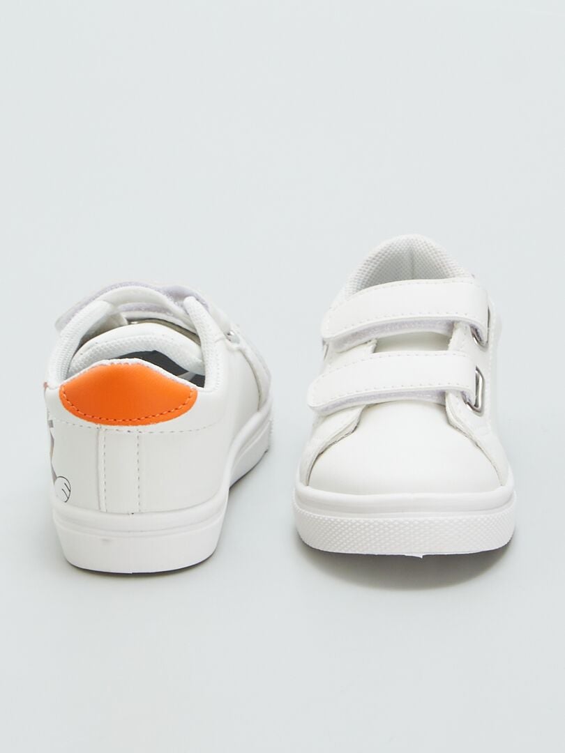 Sneakers met klittenbandsluiting - WIT