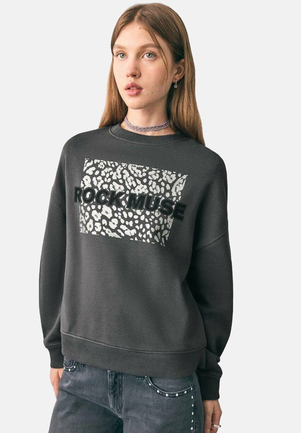 Sweat-shirt Mango Kids TEEN - anthracite