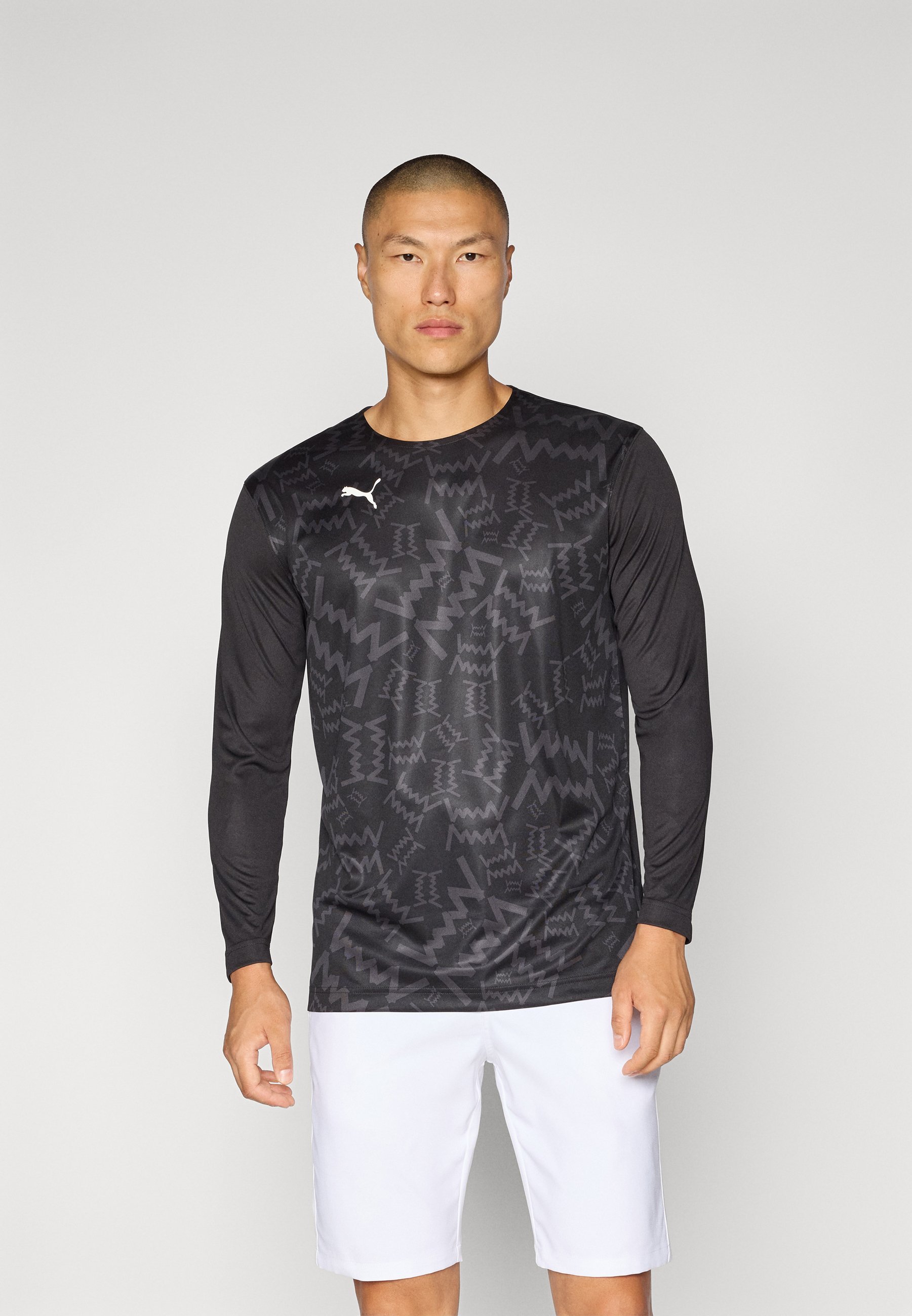 Puma TEAMJAWS GRAPHIC SHOOTING MARŠKINĖLIAI - Ilgomis rankovėmis palaidinė - Juoda