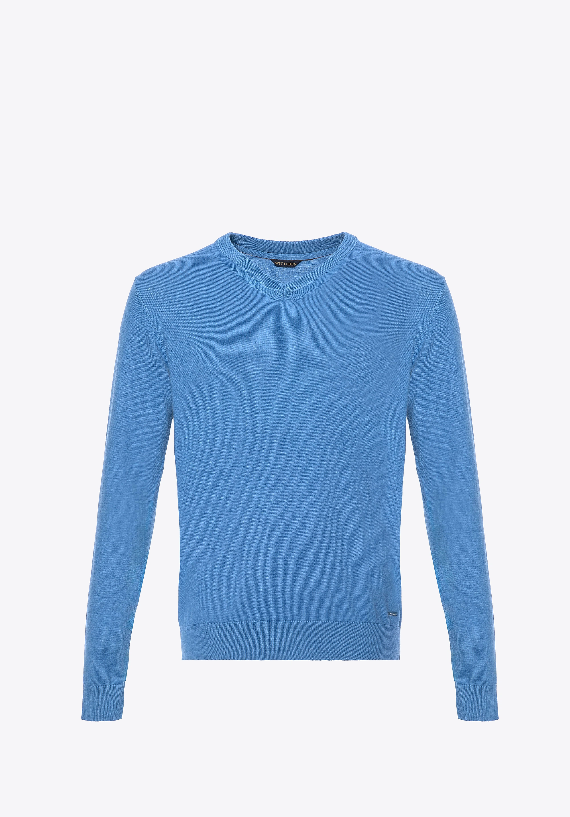 Sweter męski bawełniany z kaszmirem niebieski