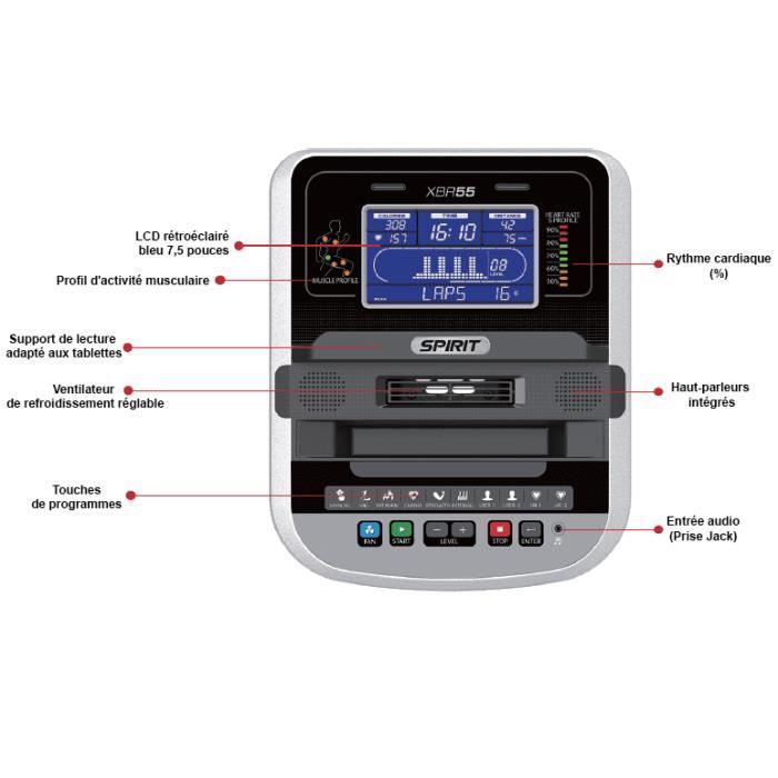 Crosstrainer - Spirit - XE395 - 20 kaltevuustasoa - Sähkömagneettinen vastus - Unisex