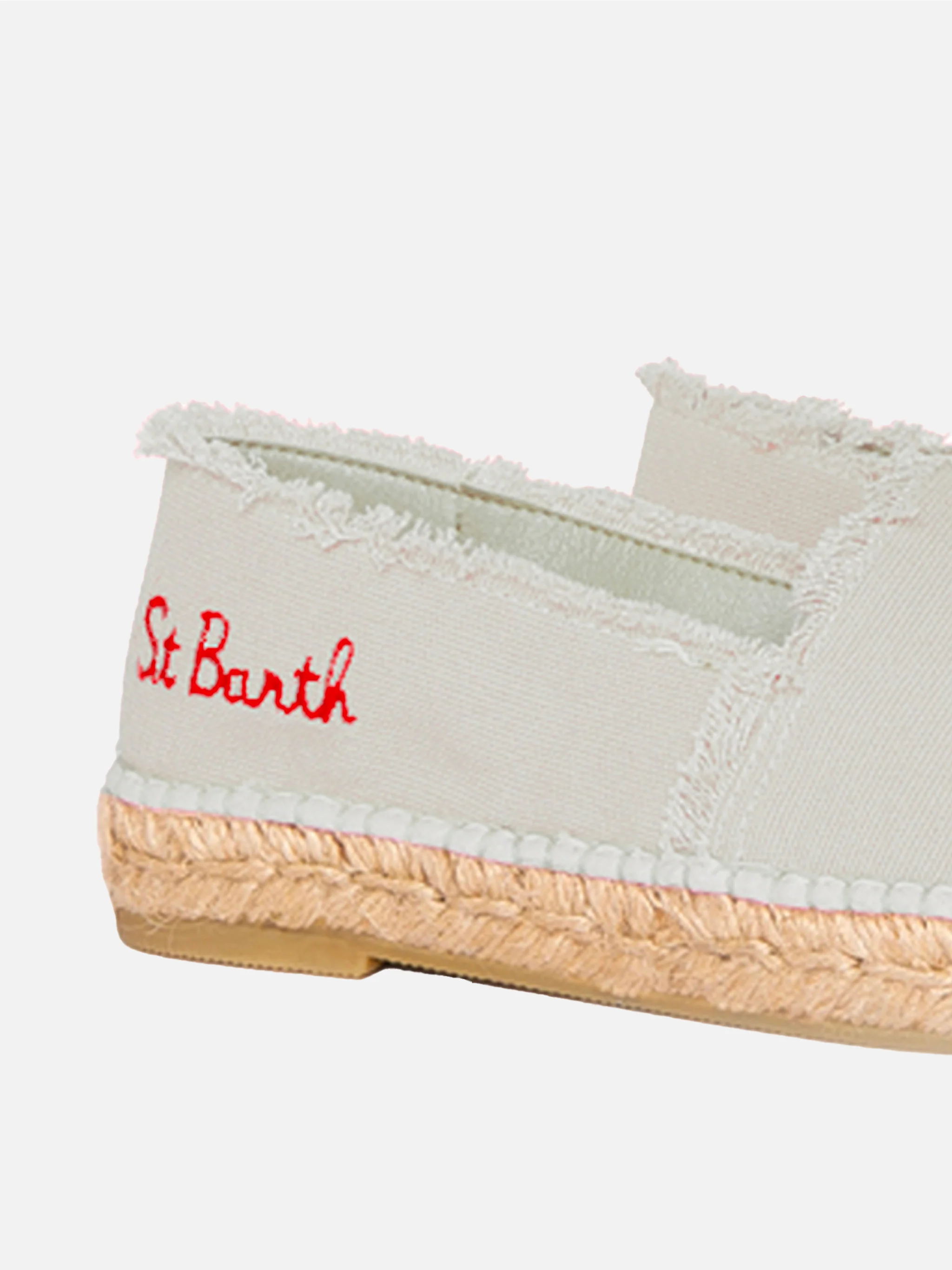 Espadrilles en tissu beige brodées