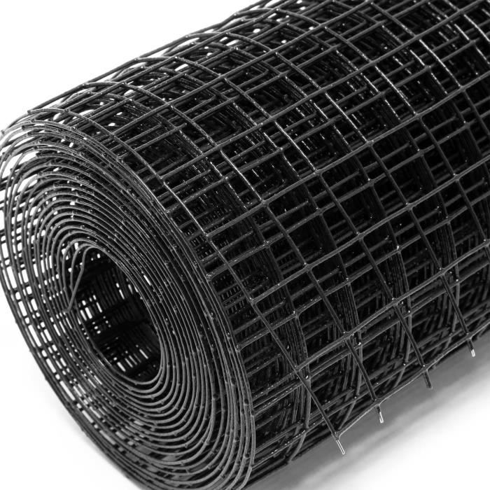Malla de alambre de acero galvanizado negro, malla cuadrada de 19x19 mm, rollo de 5 m, altura de 100 cm, para cercas de aviario.