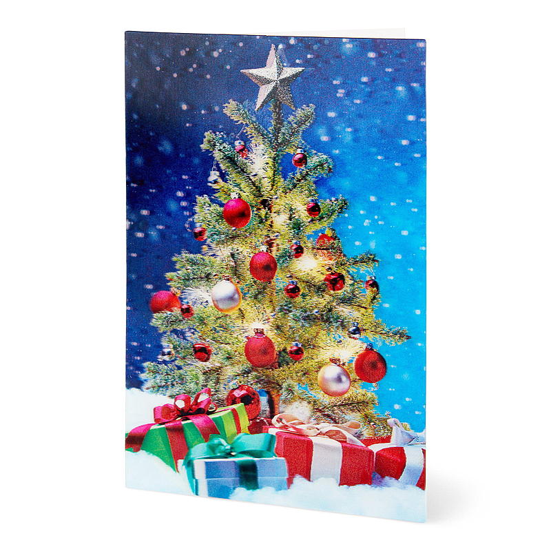 Kort Dobbelt Jul 3D Juletre