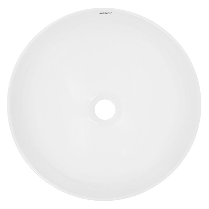 Lavabo da appoggio per bagno ECD Germany - Ø 400x147 mm - Ceramica - Rotondo - Bianco - Lavabo per WC
