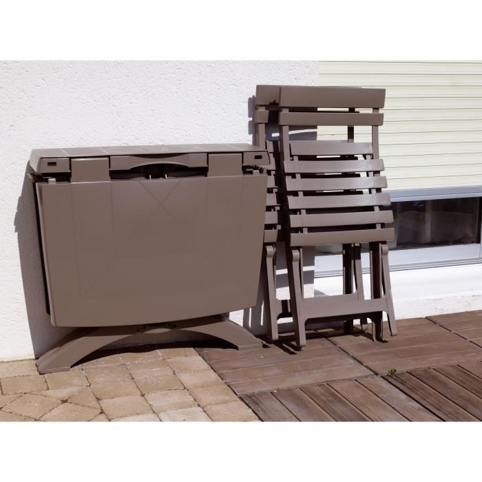 Silla plegable Miami - GROSFILLEX - Color topo - Resistente a la intemperie y a los rayos UV