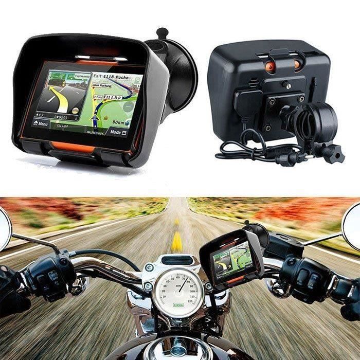 GPS moto étanche 8GB - MARQUE - 4.3 po - Écran tactile - Bluetooth