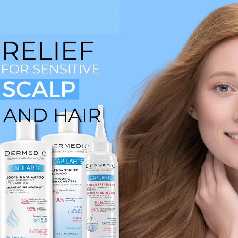 Shampoo Dermedic Capilarte contra a caspa e suas causas.