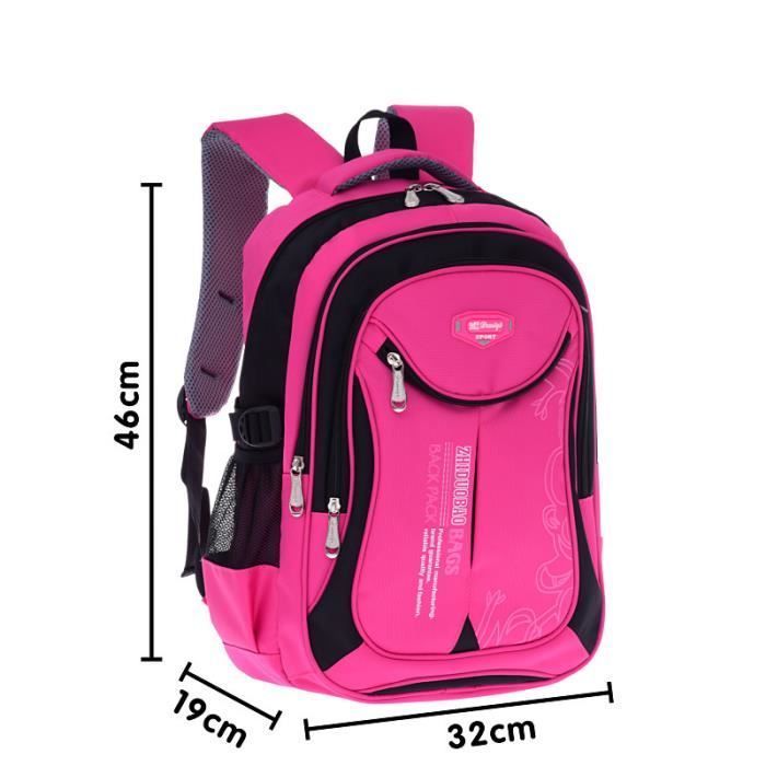 Mochila universitaria, mochila de camping, mochila escolar, mochila para primaria, mochila infantil, para niños y niñas de 6 a 12 años, impermeable - rosa y rojo