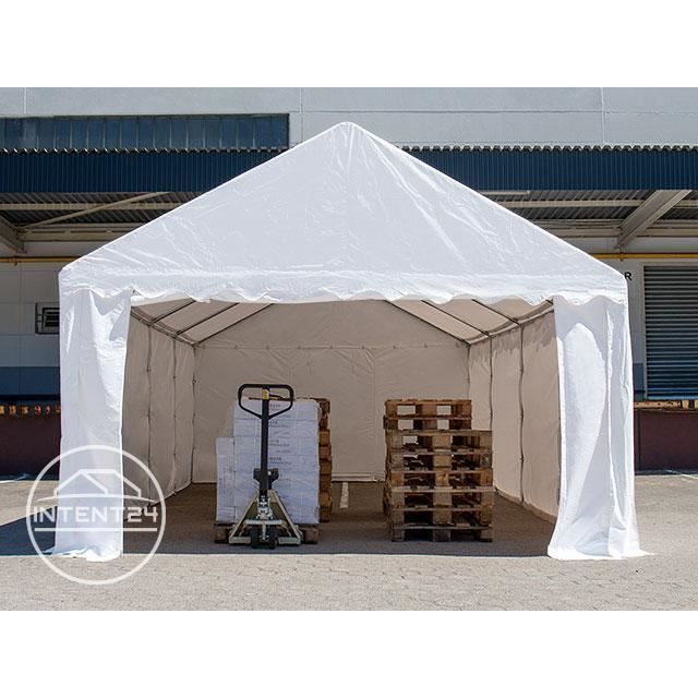Tente de stockage TOOLPORT 4x8 m - PVC - H. 2m - vert foncé