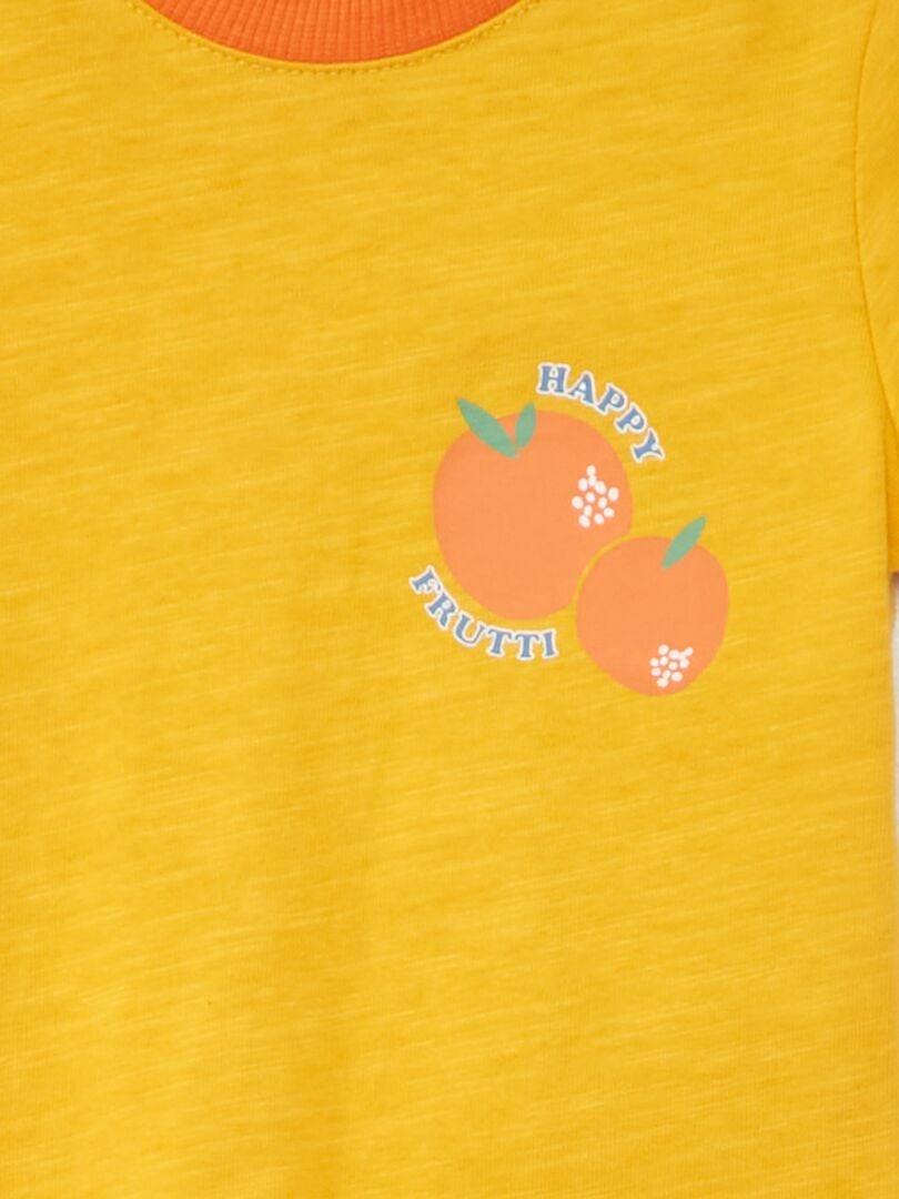 T-shirt met ronde hals en korte mouwen - WIT