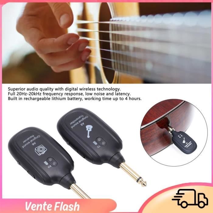 Wireless Guitar System, Wireless Guitar Transmitter-Receiver for Electric Guitar and Bass