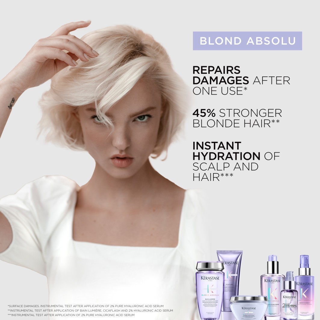 Kérastase matu serums Blonde Absolu 2 % reines hialuronskābes serums – 50 ml