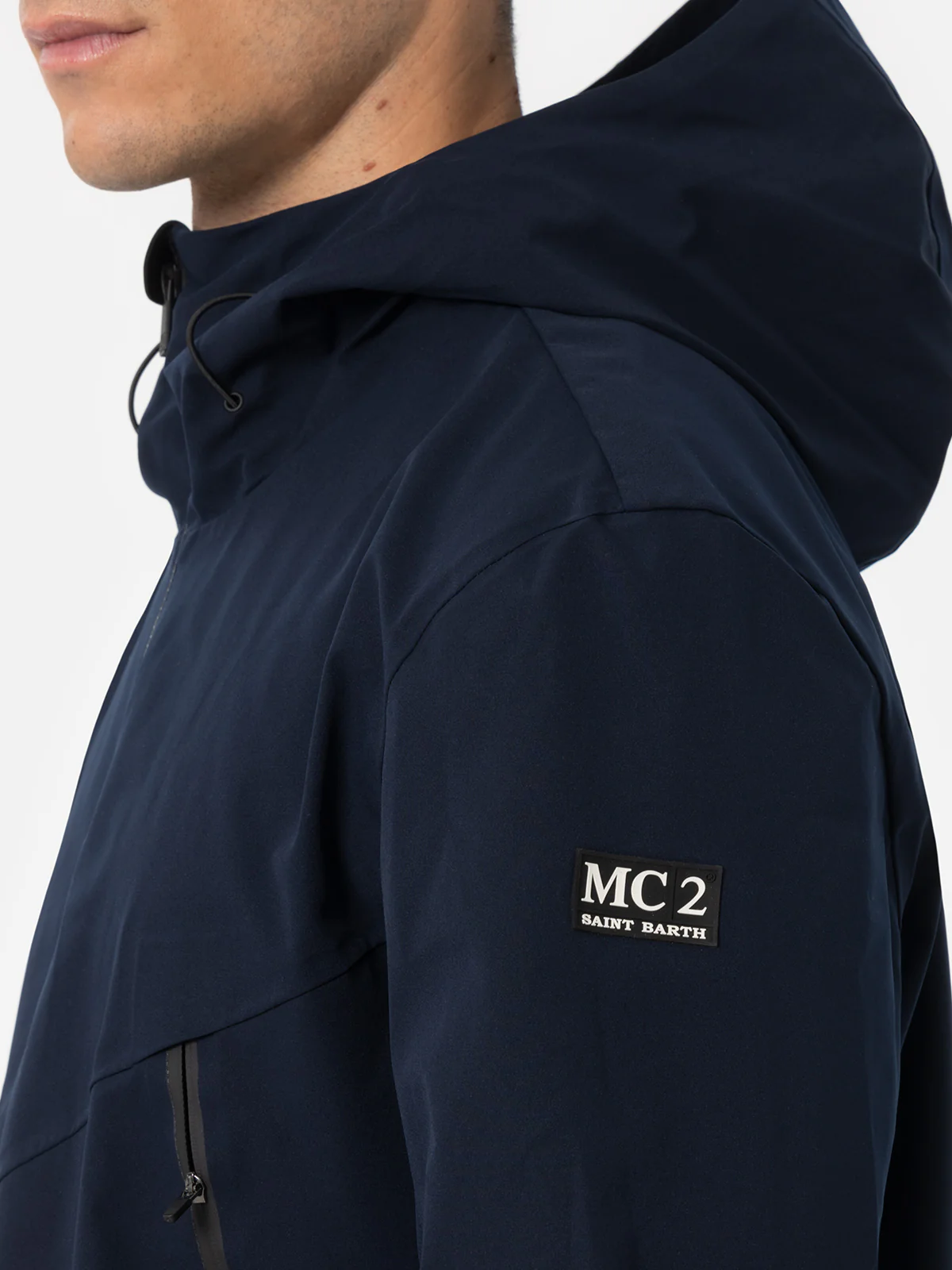 Parson herenjas met capuchon, marineblauw, 3 lagen