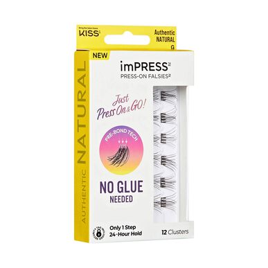 Kiss Impress Press-On Falsies Autentické přírodní umělé řasy bez lepidla 12 kusů