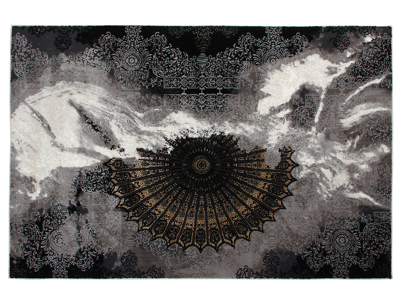 Dywan Troya Black 77x150 cm czarno-szary
