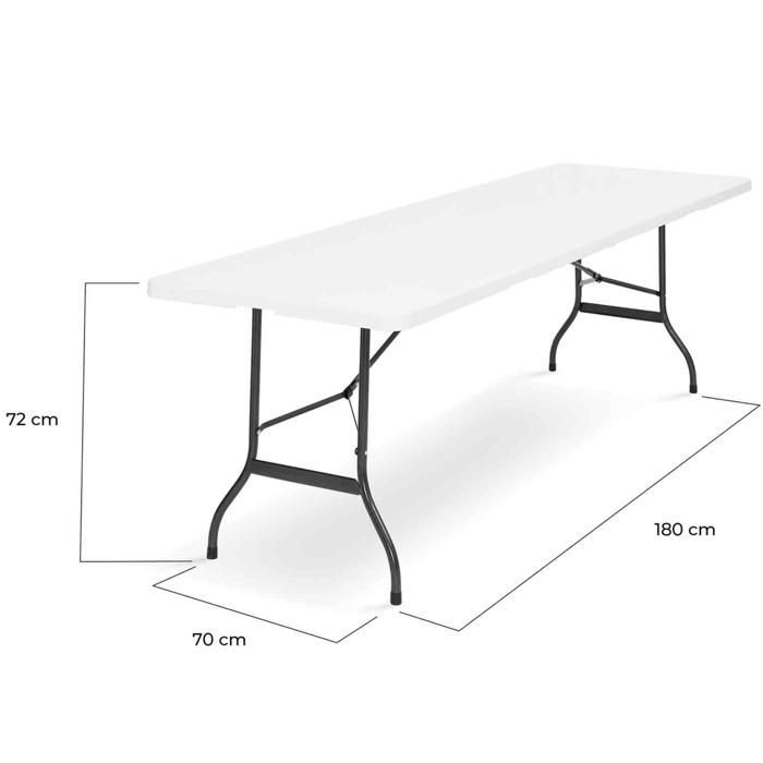 IDMARKET Table pliante d'appoint portable 180 CM pour camping ou réception