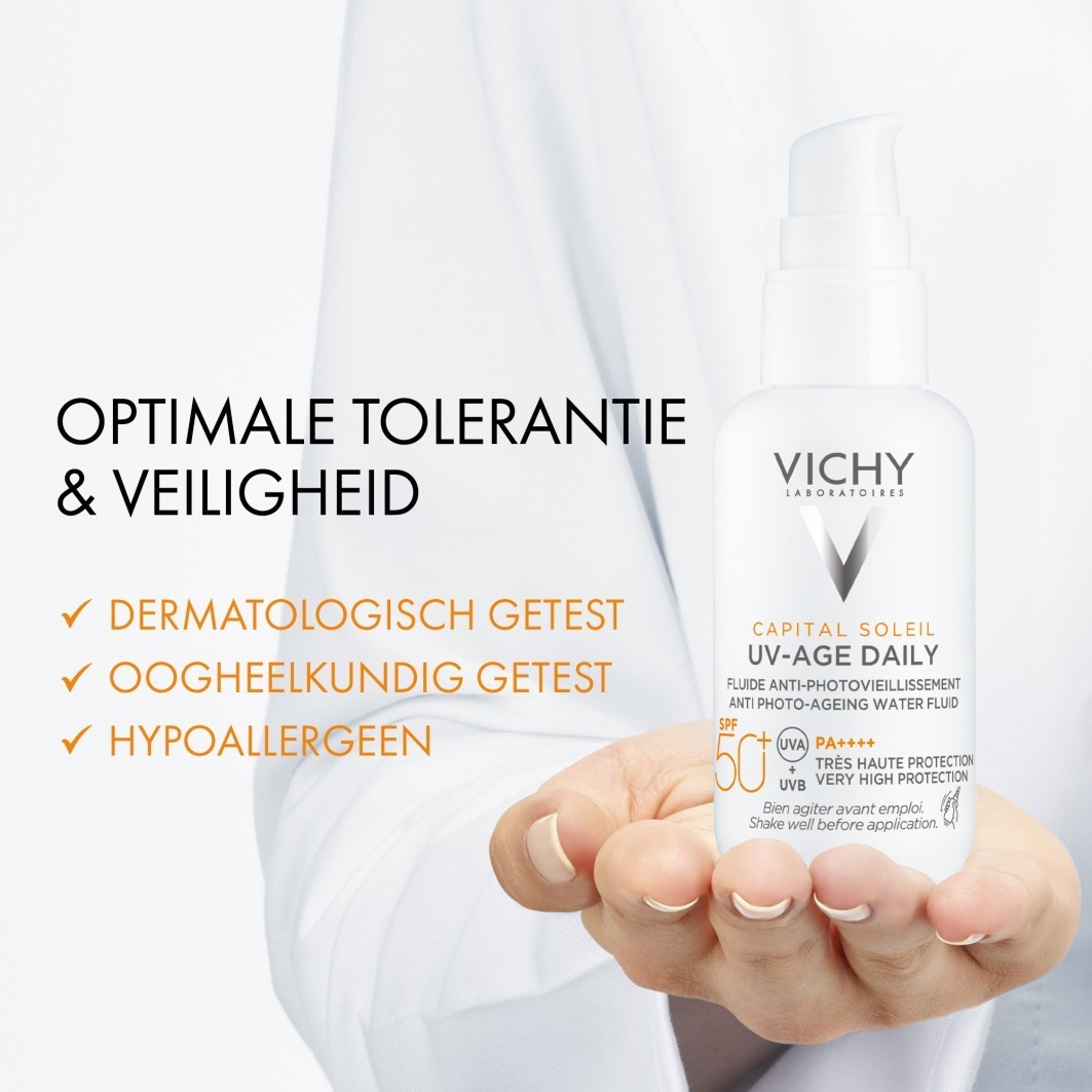 „Vichy Capital Soleil“ apsauginis kremas nuo saulės nuo saulės su UV-Age SPF 50+, 80 ml