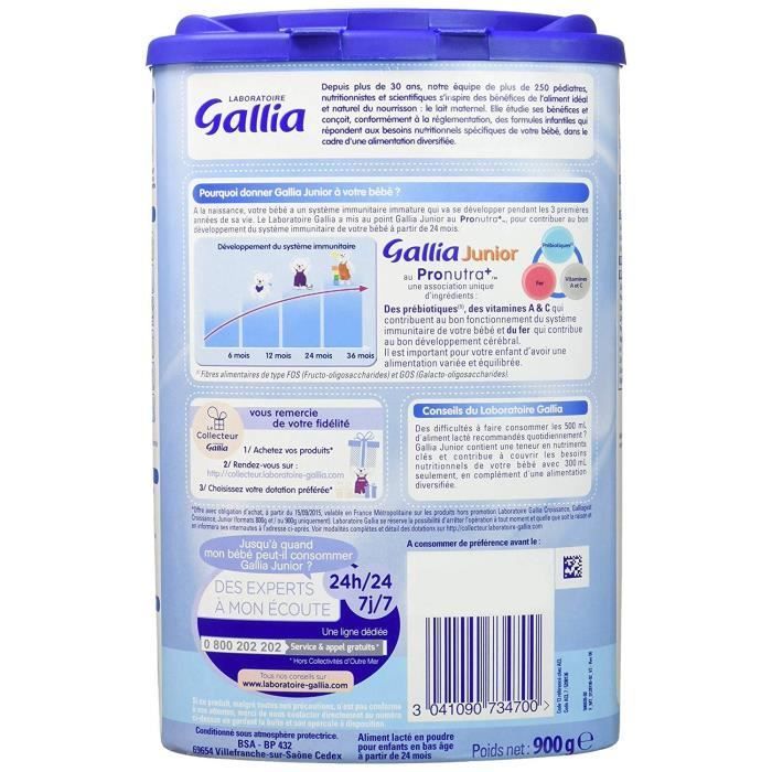 Gallia Junior Laboratory, Leite em Pó para Bebês, de 18 a 36 Meses, 1x900g