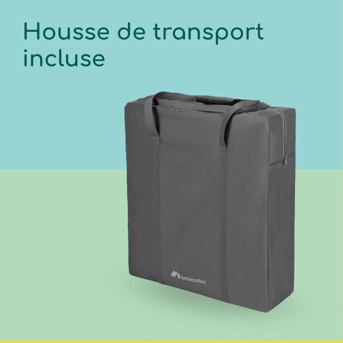 BEBECONFORT AMARA, Cododo, pliant, 2 en 1, Berceau confortable, 4 roues, pliage rapide, 0-6mois,0 à 9kg, tinted graphite