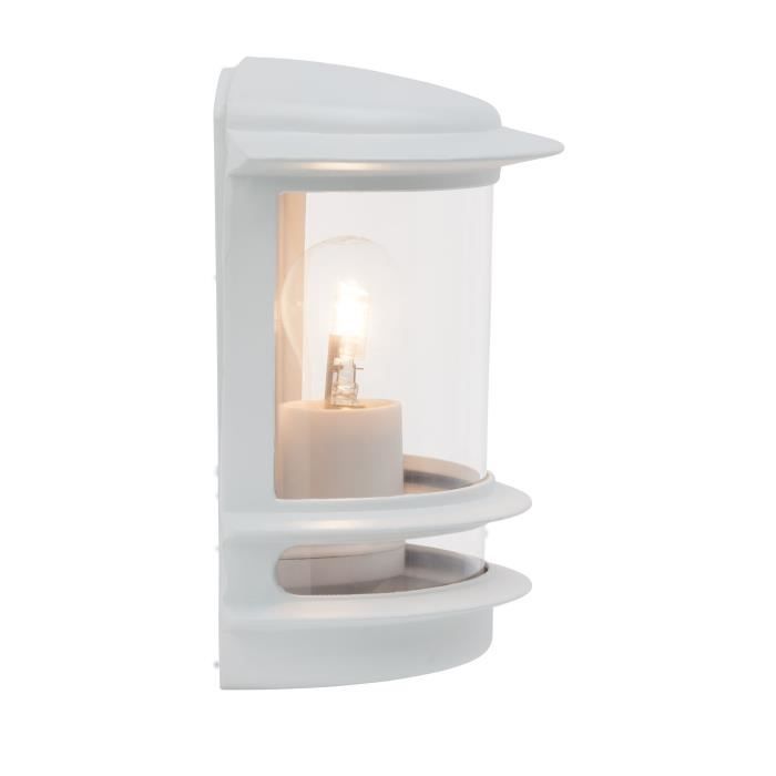 Aplique de pared exterior Hollywood - Brillante - Blanco - Bombilla E27, máximo 60 W