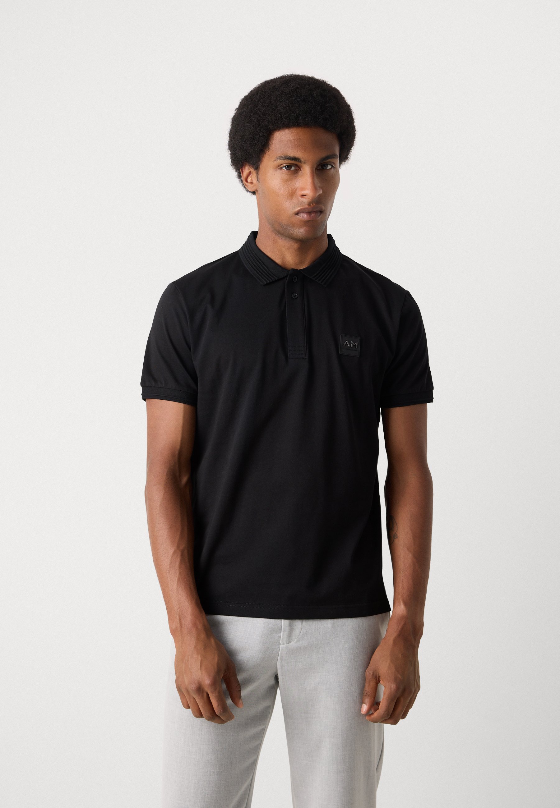 REGULAR FIT WITH LOGOED METAL - Poloskjorter - blackAntony Morato