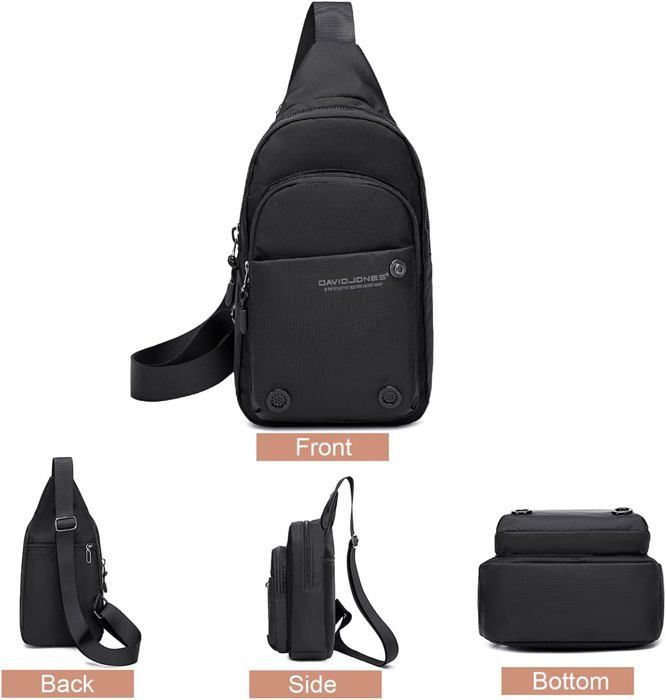 Borsa a tracolla - David Jones - Borsa a tracolla da uomo in nylon - Nera