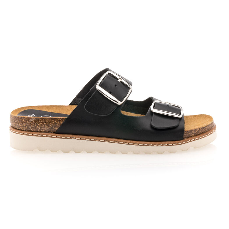 Svarte sandaler / sko med åpen tå til dame
