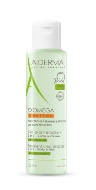 Exomega 2-in-1 tīrīšanas gels atopiskai ādai Vannas želejas un ziepes