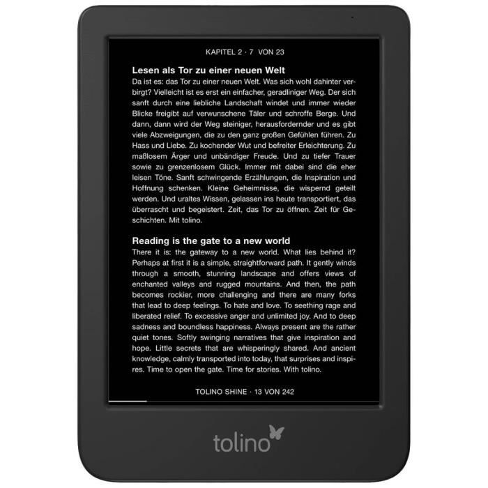 E-reader - Tolino - Shine - 6 inch - Touchscreen - Zwart