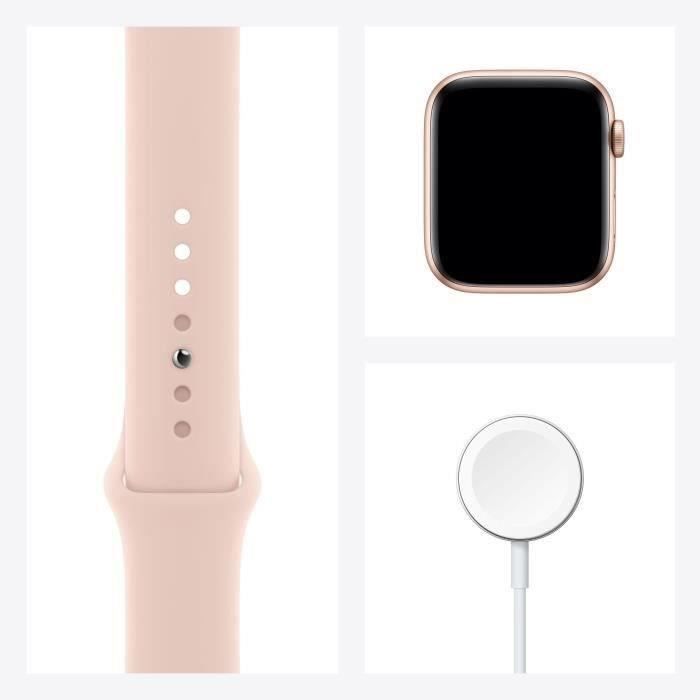 Apple Watch SE GPS - 44mm Gold Aluminum Case - Rose Gold Band (2020) - Refurbished - Excellent Condition