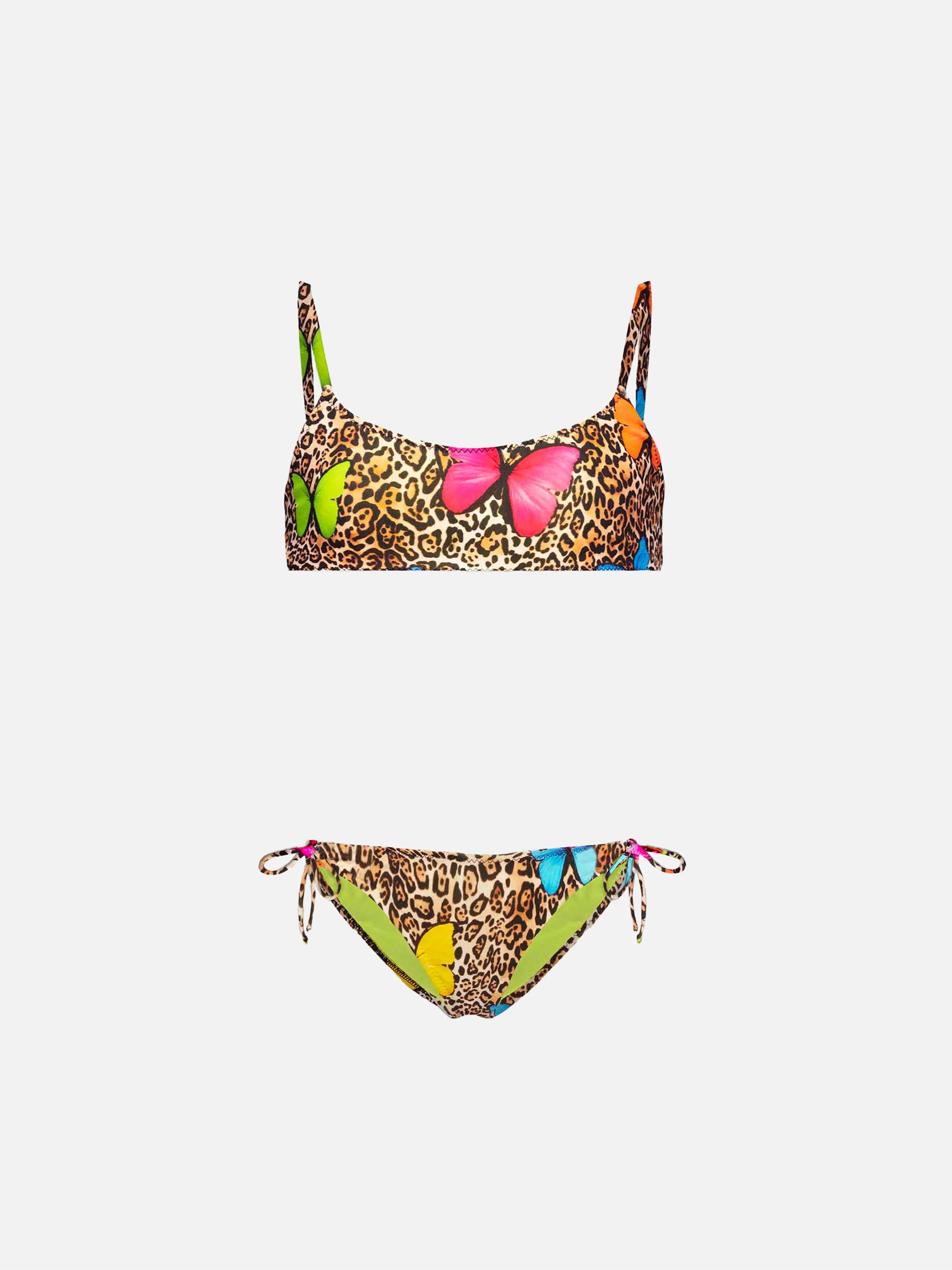 Bikini voor meisjes met dierenprint en vlinders