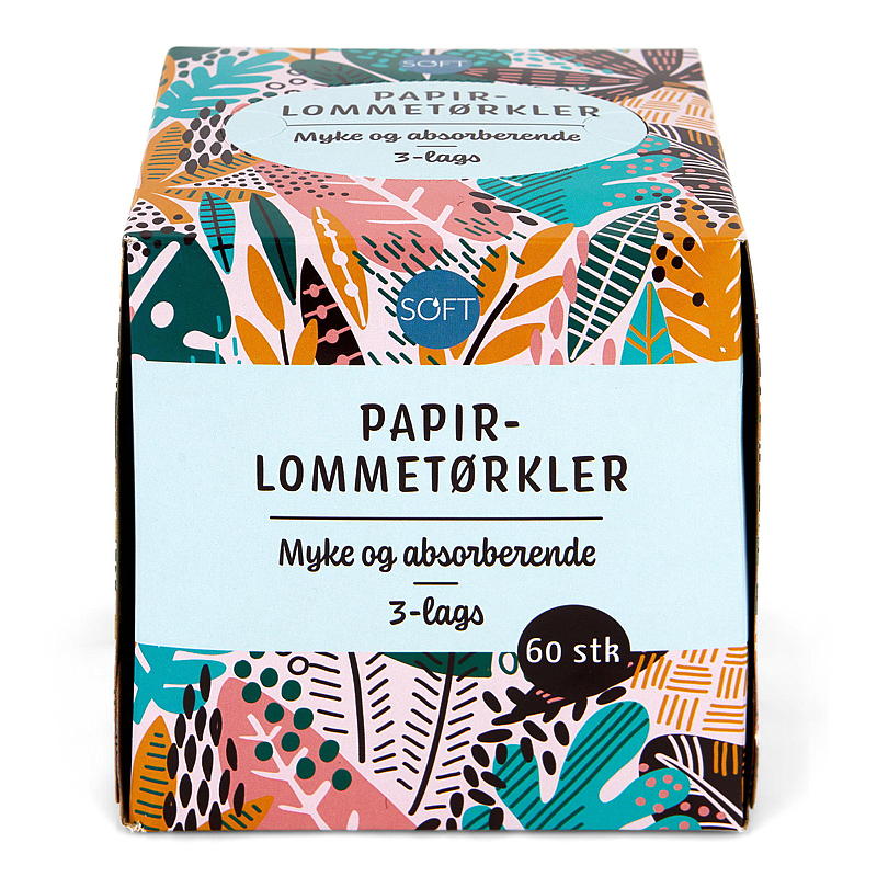 Myke lommetørklær 60 stk. i eske myke