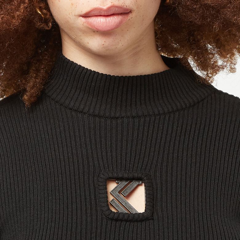 Metal OG Ribgebreide Coltrui Jurk